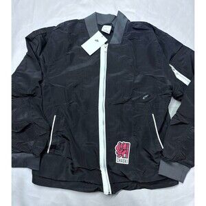 Nike Sportswear Essentials Black White Lined Jacket DM6698-010 Men's Medium